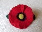 Preview: Haarspange mit Filzblüte und Klöppelspitze 03 (Mohn)