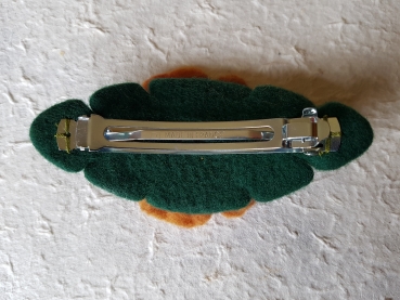 Haarspange mit Filzblüte und Klöppelspitze 01
