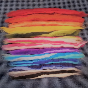 Merinokammzug Multicolour, 14 Farben, 100 g