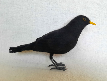 Filztiermodell Amsel (Turdus merula), männlich - AUF BESTELLUNG