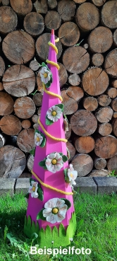 Zuckertüte rot mit Filzblüten