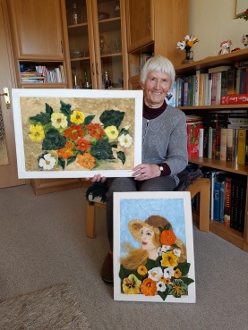 Filzwandbehang "Bunte Blumen"
