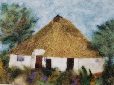 Filzgemälde "Pfarrwitwenhaus Groß Zicker"
