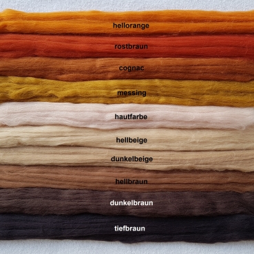 Kammzug Merino Farbzusammenstellung "Braun" 100g