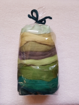 Kammzug Merino Farbzusammenstellung "Grün" 100g