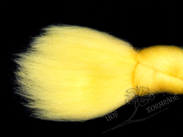 Merinowolle im Kammzug, Farbe "Zitronengelb" 50g