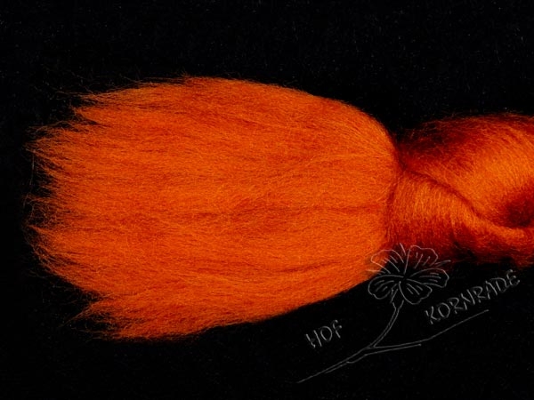 Merinowolle im Kammzug, Farbe "Orange" 50g