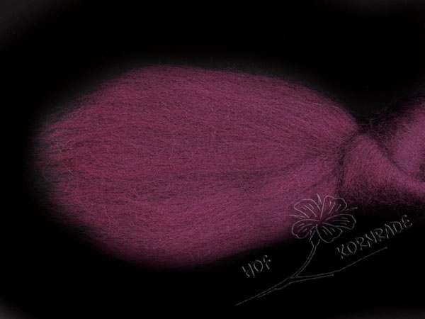 Merinowolle im Kammzug, Farbe "Aubergine" 50g