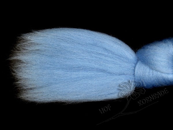 Merinowolle im Kammzug, Farbe "Hellblau" 50g
