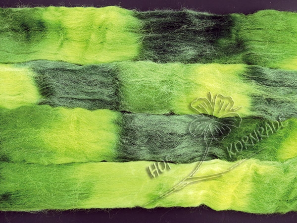 Kammzug Merino bedruckt "Grüntöne" 66g