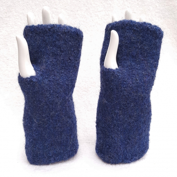 Walkstulpen aus Alpaka - blau