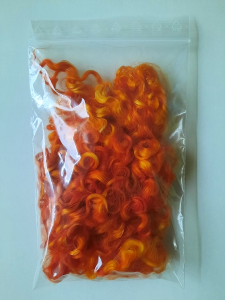 Wensleydale-Locken, 20g, handgefärbt (orange)