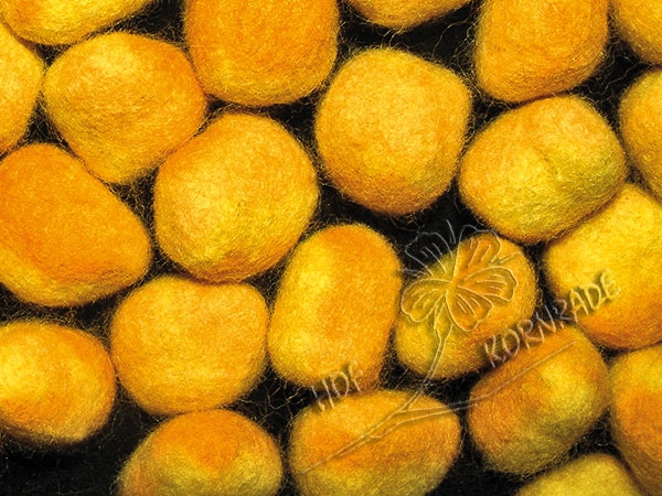 5 Filznuggets Tricolor Gelbtöne