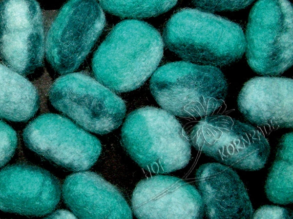 5 Filznuggets Tricolor Petroltöne