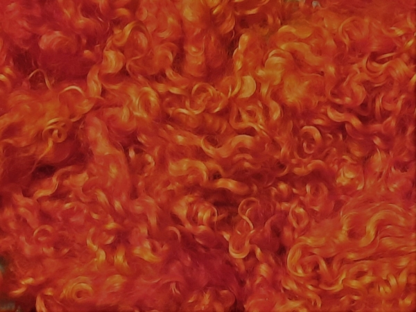 Wensleydale-Locken, 20g, handgefärbt (orange)