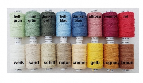 Klöppelgarn, starkes Leinen (Nel 23/3) - lindgrün, 100m