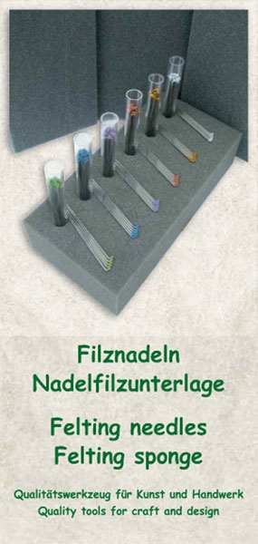 Filznadelset aus 8 verschiedenen Nadeln mit Info-Flyer
