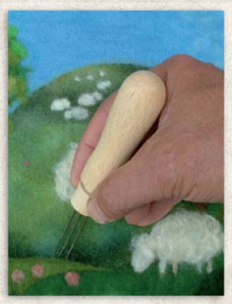 3fach-Filznadelhalter "Profi" - natur, abgeflacht