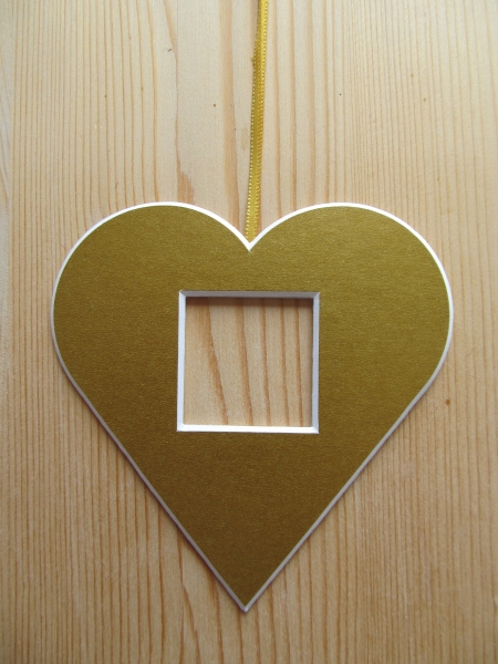 Passepartout-Anhänger Herz, gold