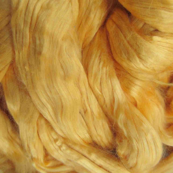 Kammzug Maulbeerseide "Gelb" 10g