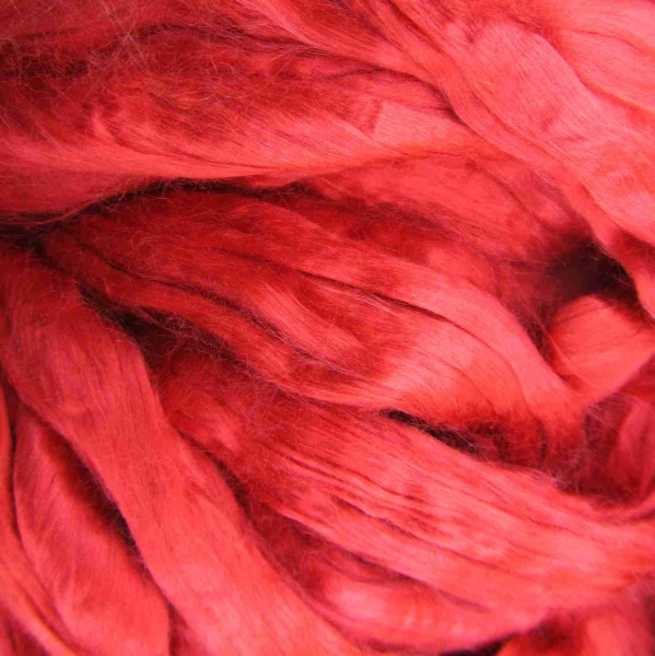 Kammzug Maulbeerseide "Rot" 10g