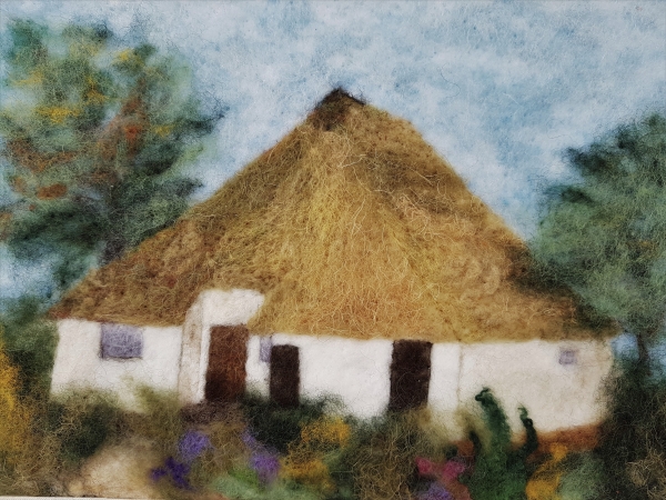 Filzgemälde "Pfarrwitwenhaus Groß Zicker"