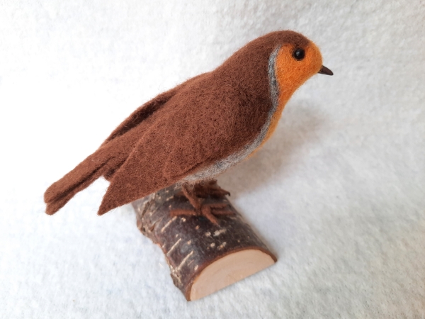 Filztiermodell Rotkehlchen (Erithacus rubecula)