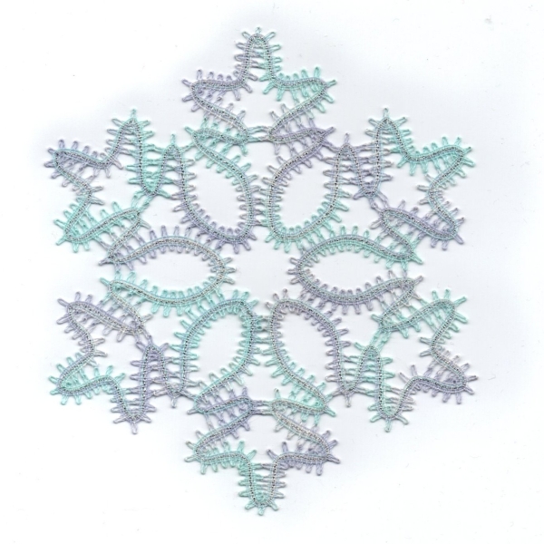 Klöppelbrief "Schneeflocke"