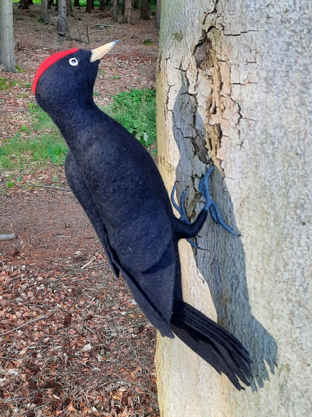 Filztiermodell Schwarzspecht (Dryocopus martius) - AUF BESTELLUNG