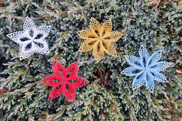 Klöppelbrief "Zickzackstern im Löcherschlag"