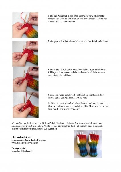 Gestrickte Armstulpen aus Zauberball 3fach