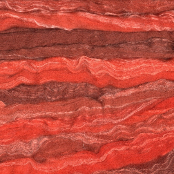 Kammzug Wolle-Seide, Floating Colour "Erde", 50g