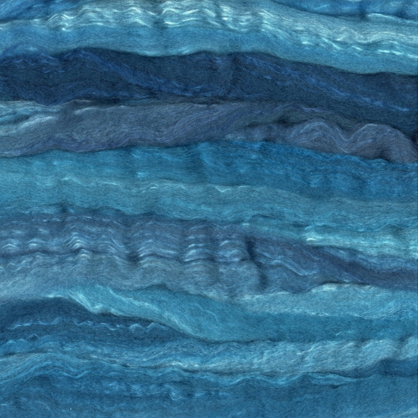 Kammzug Wolle-Seide, Floating Colour "Ozean", 50g