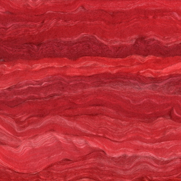 Kammzug Wolle-Seide, Floating Colour "Rotglut", 50g