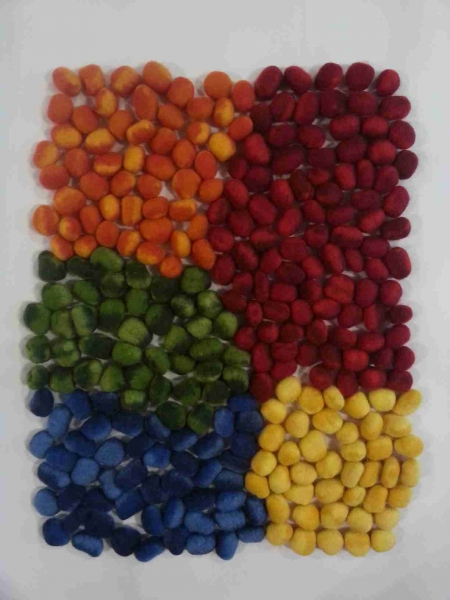 5 Filznuggets Tricolor Gelbtöne