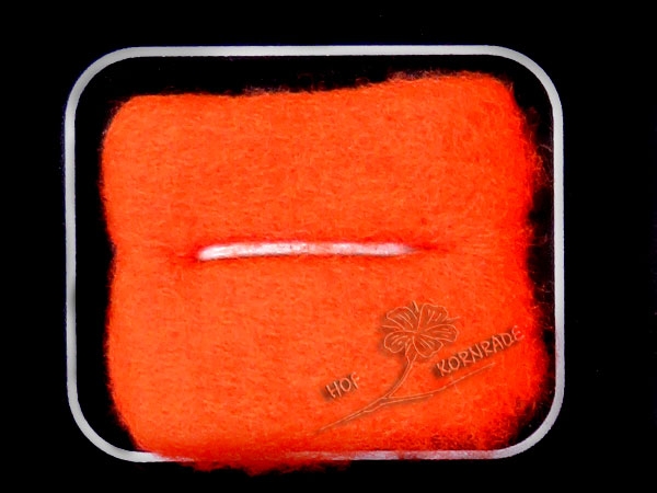 Merinowolle im Vlies, Farbe "Kapuzinerkresse" 50g