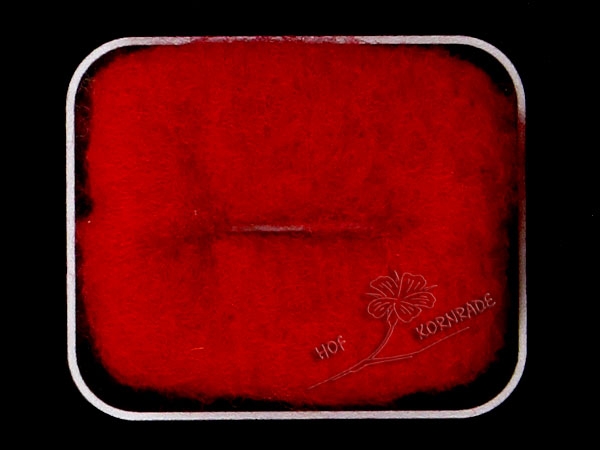 Merinowolle im Vlies, Farbe "Karminrot" 50g
