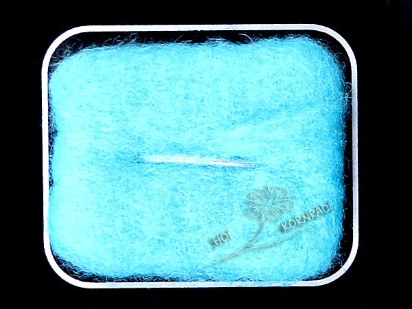 Merinowolle im Vlies, Farbe "Lagune" 50g
