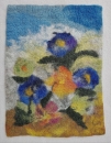 Filzwandbehang "Blaue Blumen"